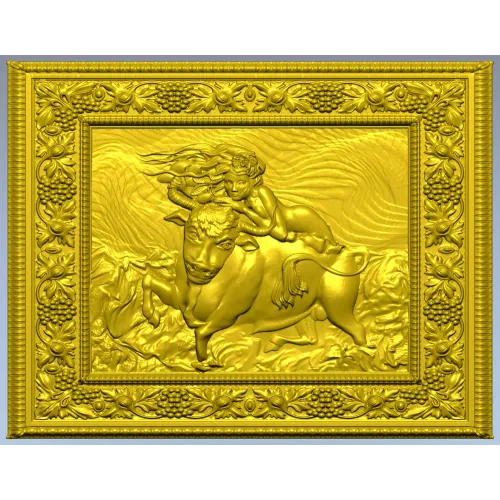 Maiden and the Bull - bas-relief STL for CNC