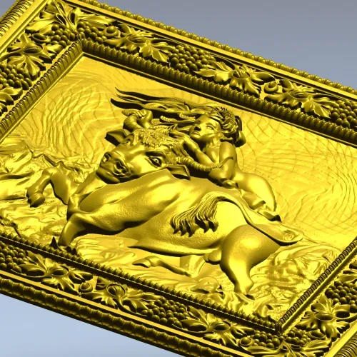 Maiden and the Bull - bas-relief STL for CNC