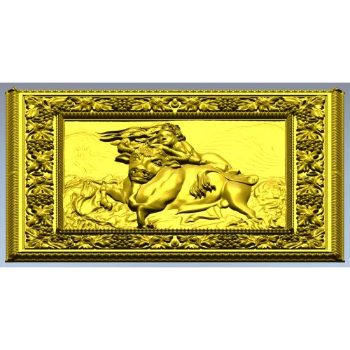 Maiden and the Bull - bas-relief STL for CNC