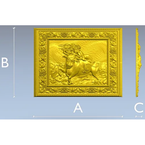 Maiden and the Bull - bas-relief STL for CNC