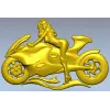 Motorcycle Muse - high-relief woman on sportbike STL