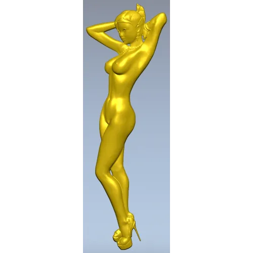 Stiletto Muse - bas-relief female figure STL for CNC milling