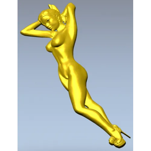 Stiletto Muse - bas-relief female figure STL for CNC milling