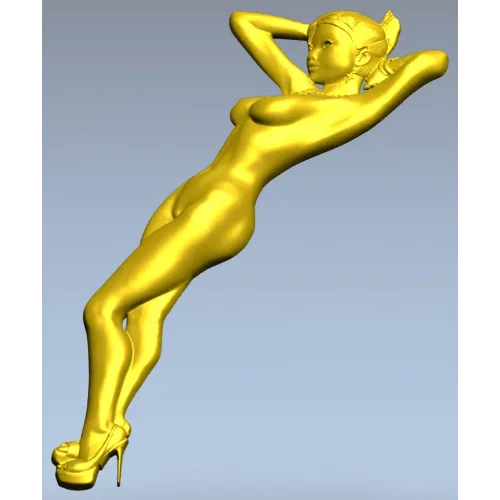 Stiletto Muse - bas-relief female figure STL for CNC milling