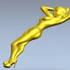 Stiletto Muse - bas-relief female figure STL for CNC milling