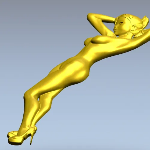 Stiletto Muse - bas-relief female figure STL for CNC milling