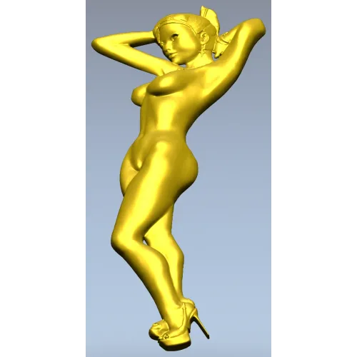 Stiletto Muse - bas-relief female figure STL for CNC milling