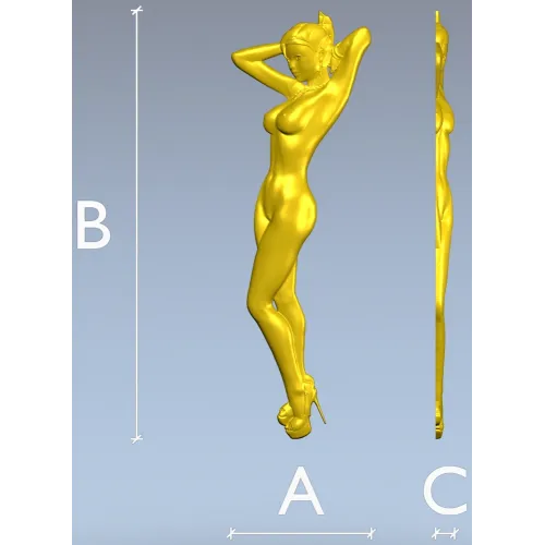 Stiletto Muse - bas-relief female figure STL for CNC milling