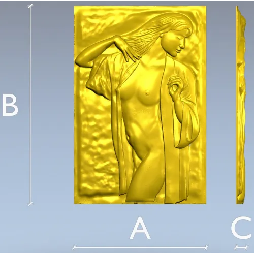 Рельефный панно с женской фигурой - 3D модель STL для ЧПУ