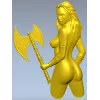 Амазонка с боевой секирой - 3D модель STL для ЧПУ