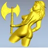 Амазонка с боевой секирой - 3D модель STL для ЧПУ