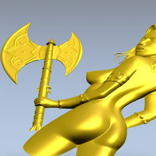 Амазонка с боевой секирой - 3D модель STL для ЧПУ