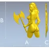 Амазонка с боевой секирой - 3D модель STL для ЧПУ