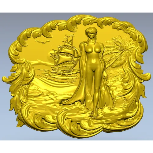 3D модель STL панно "Морская нимфа" для ЧПУ