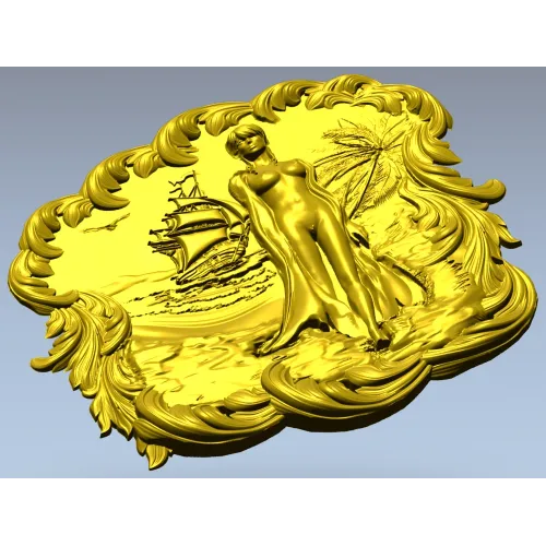 3D модель STL панно "Морская нимфа" для ЧПУ