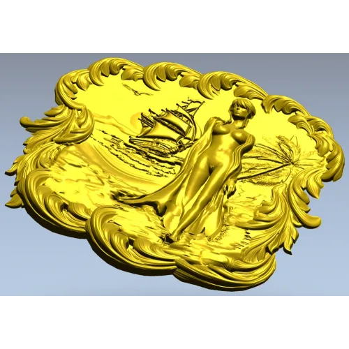 3D модель STL панно "Морская нимфа" для ЧПУ