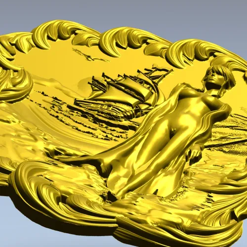 3D модель STL панно "Морская нимфа" для ЧПУ