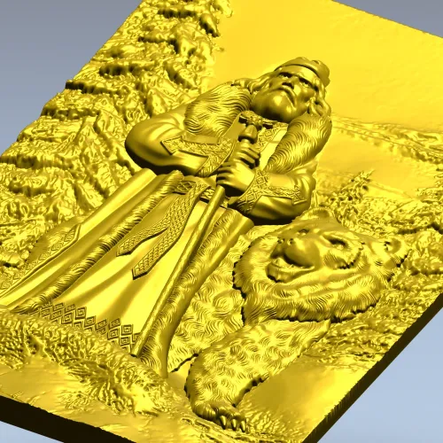 Дед Мороз с медведем - 3D модель STL для ЧПУ