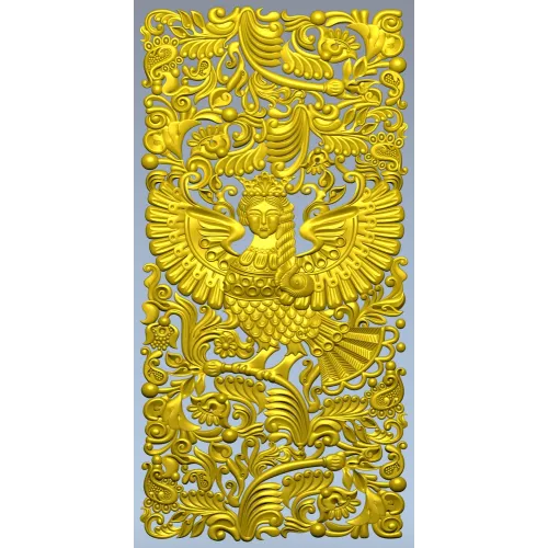 Ornate Winged Panel - STL 3D Model for CNC Carving