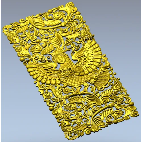 Ornate Winged Panel - STL 3D Model for CNC Carving