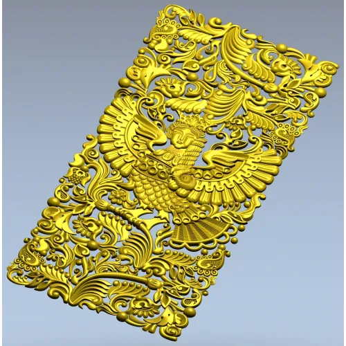 Ornate Winged Panel - STL 3D Model for CNC Carving
