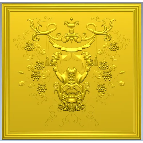 Vintner's Cartouche - decorative CNC panel STL