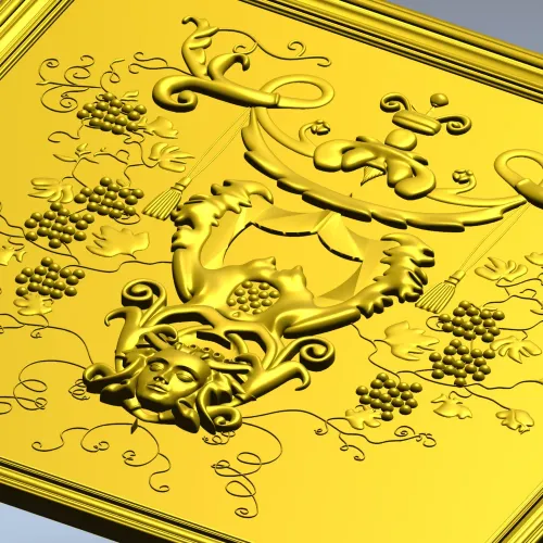 Vintner's Cartouche - decorative CNC panel STL