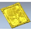 Tree relief panel STL for CNC milling - ornate framed tree