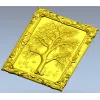 Tree relief panel STL for CNC milling - ornate framed tree