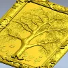 Tree relief panel STL for CNC milling - ornate framed tree