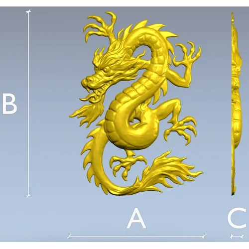 Oriental Dragon Relief STL for CNC Milling