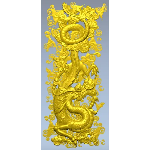 Dragon Cloud Relief STL for CNC Carving - High Relief Panel