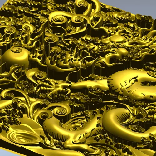 Дракон в облаках - рельефная 3D модель STL для ЧПУ