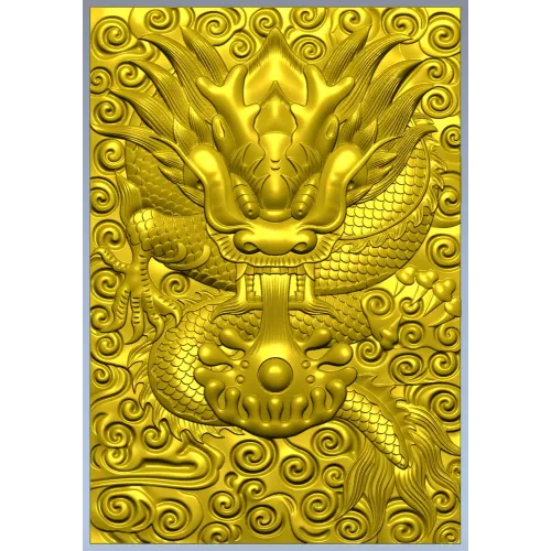 High-Relief Dragon Head STL for CNC