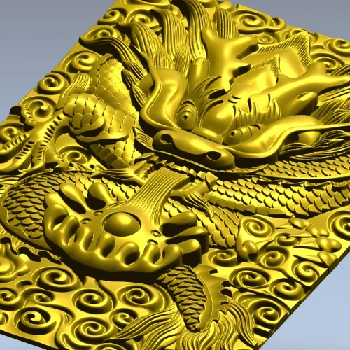 High-Relief Dragon Head STL for CNC
