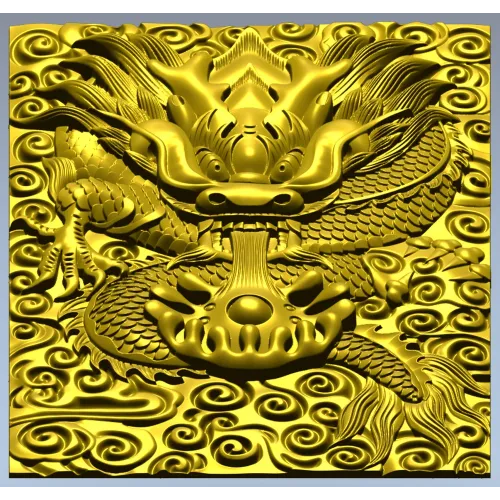 High-Relief Dragon Head STL for CNC