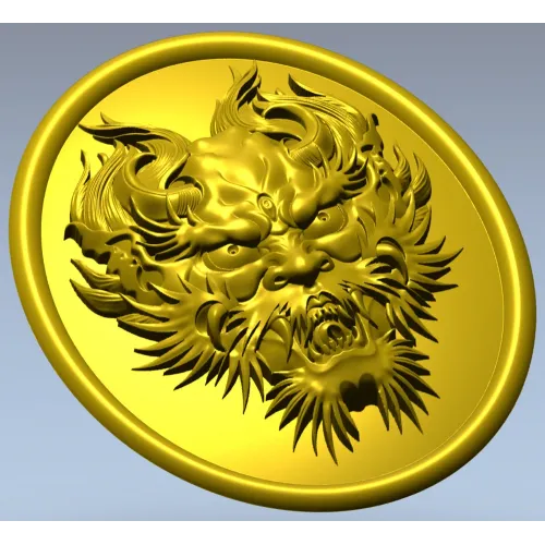 Dragon head medallion 3D STL for CNC
