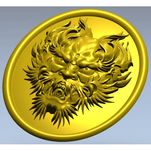 Dragon head medallion 3D STL for CNC