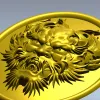 Dragon head medallion 3D STL for CNC