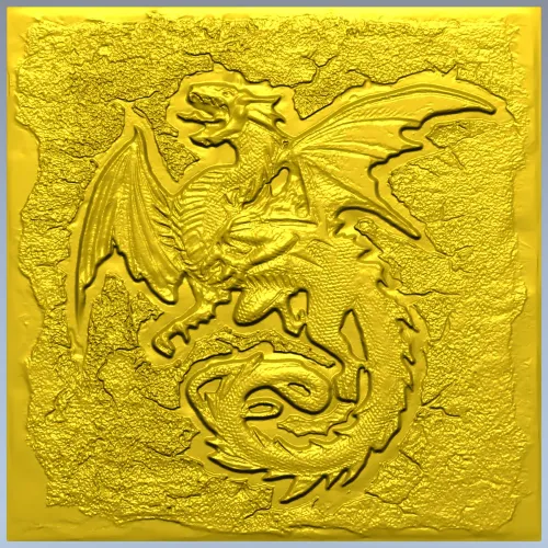 High-Relief Dragon Panel STL for CNC Milling