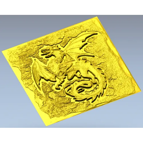 High-Relief Dragon Panel STL for CNC Milling