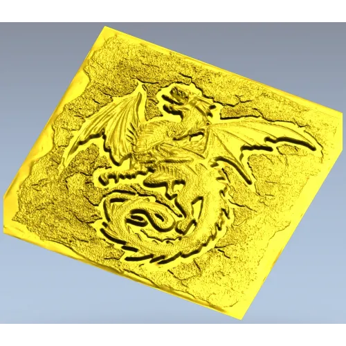 High-Relief Dragon Panel STL for CNC Milling
