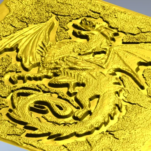 High-Relief Dragon Panel STL for CNC Milling