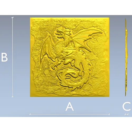 High-Relief Dragon Panel STL for CNC Milling
