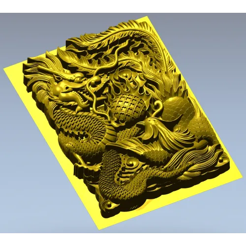 Imperial Dragon Relief - detailed 3D STL panel for CNC