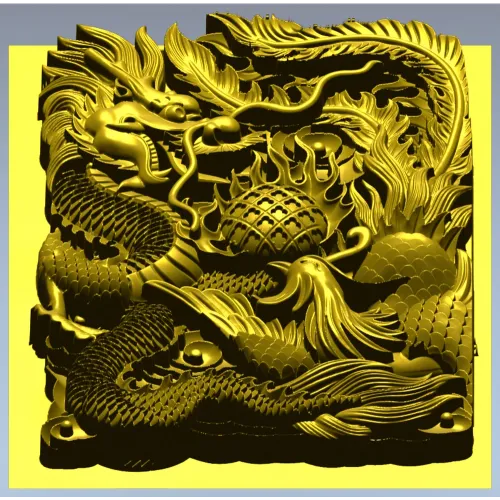 Imperial Dragon Relief - detailed 3D STL panel for CNC