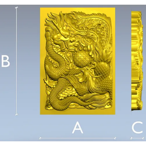 Imperial Dragon Relief - detailed 3D STL panel for CNC