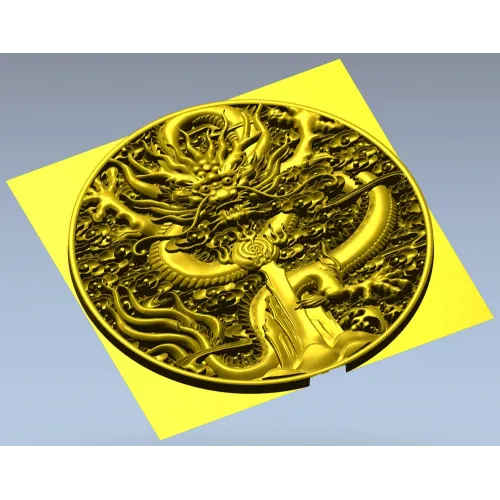 Круглый медальон "Дракон в облаках" - 3D модель STL для ЧПУ