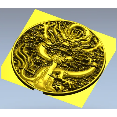 Круглый медальон "Дракон в облаках" - 3D модель STL для ЧПУ