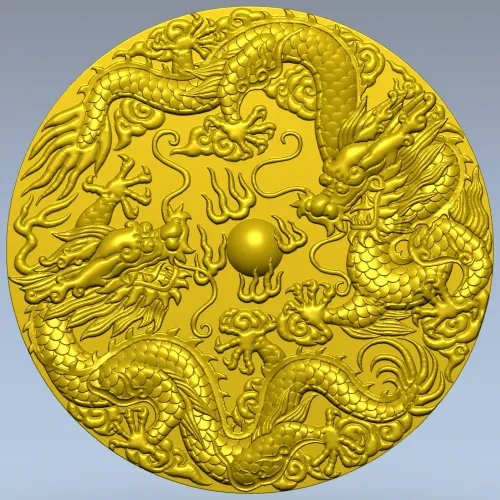 Круглая розетка с драконами - 3D модель STL для ЧПУ